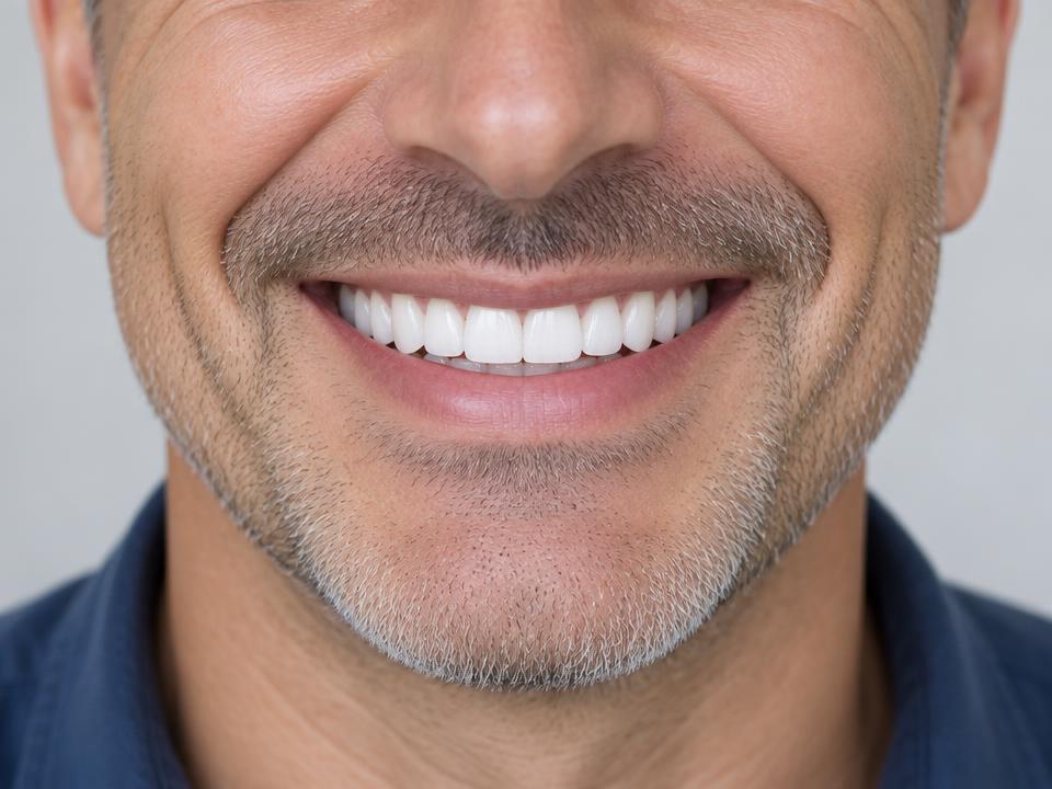 Illustrative smile after full implant treatment — Missing teeth, complete again